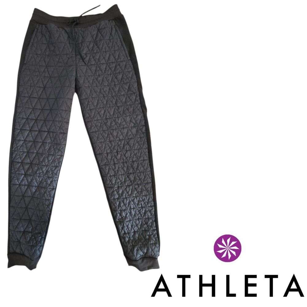 Athleta Solstice Quilted Jogger Pants Black Women's Size 6 Tall NWOT - Picture 6 of 6